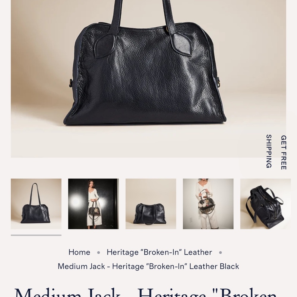 Medium Jack Heritage Leather Bag - Black